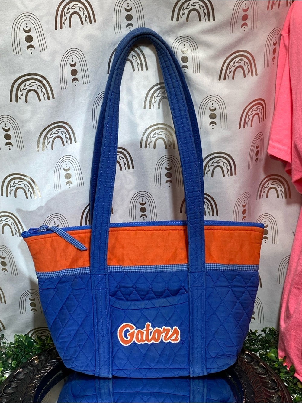 Gators Quilted Tote Bag in Blue and Orange